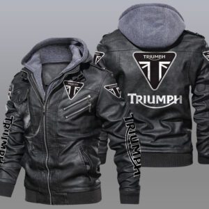 Triumph Black Brown Leather Jacket LIZ100