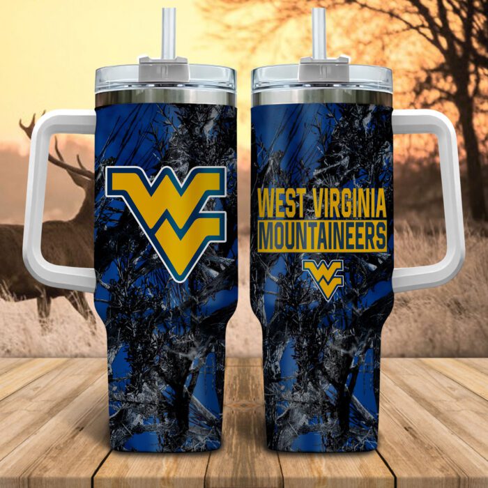 West Virginia Mountaineers NCAA Hunting Personalized Stanley Tumbler 40oz STT1056