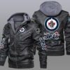 Winnipeg Jets Black Brown Leather Jacket LIZ116