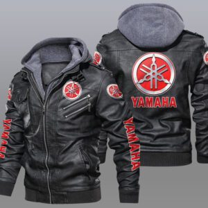 Yamaha Black Brown Leather Jacket LIZ065