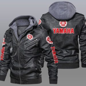 Yamaha Black Brown Leather Jacket LIZ081
