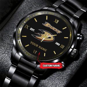 Anaheim Ducks NHL Custom Name Black Fashion Sport Watch BW1099