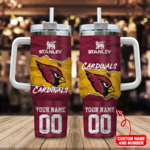 Arizona Cardinals NFL 40oz Stanley Tumbler Custom Name And Number 2024 Collection STT2920