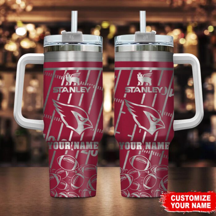 Arizona Cardinals NFL Silver Personalized Stanley Tumbler 40Oz STT2380