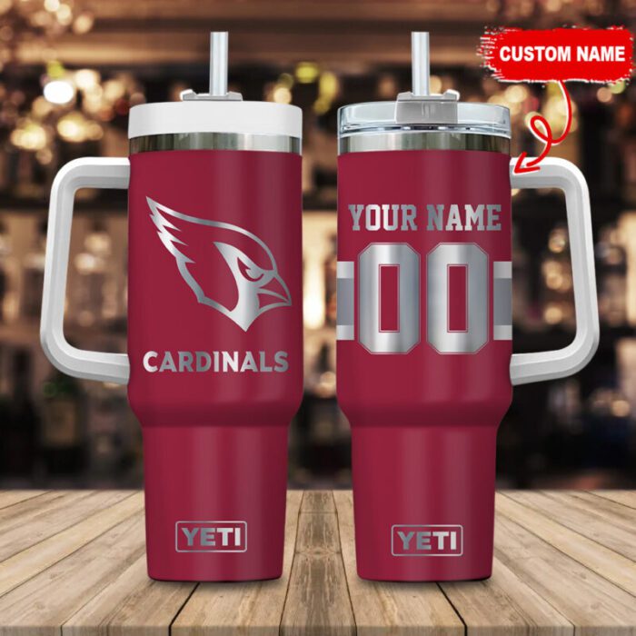 Arizona Cardinals Personalized NFL Laser Engraved Effect 40oz Stanley Tumbler STT2888