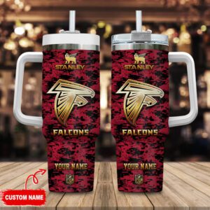 Atlanta Falcons Personalized NFL Camouflage Golden Logo 40oz Stanley Tumbler STT2539