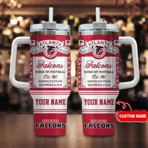 Atlanta Falcons Personalized NFL Kings of Football Laser Engraving Effect 40oz Stanley Tumbler STT2284