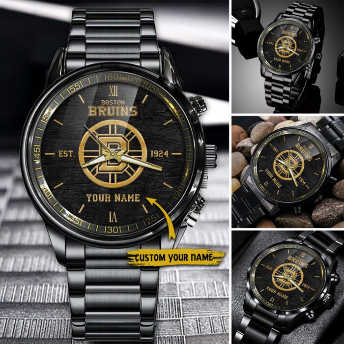 Boston Bruins NHL Black Fashion Sport Watch Custom Your Name BW1731