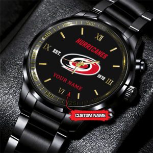 Carolina Hurricanes NHL Custom Name Black Fashion Sport Watch BW1102