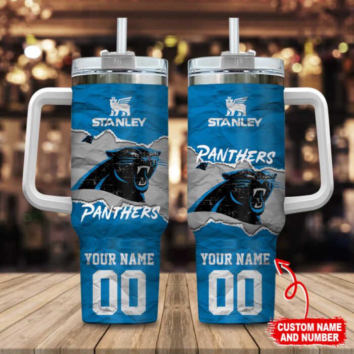 Carolina Panthers NFL 40oz Stanley Tumbler Custom Name And Number 2024 Collection STT2924