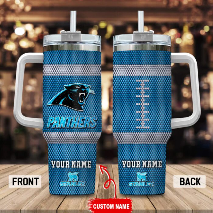 Carolina Panthers NFL Crystal Football Personalized Stanley Tumbler 40Oz STT2860