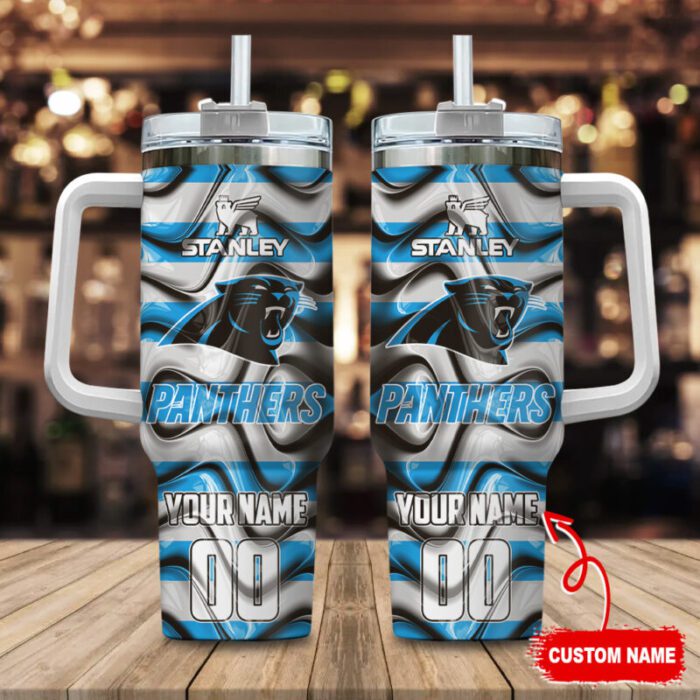 Carolina Panthers NFL Custom Name and Number 40oz Stanley Tumbler 2024  STT2831