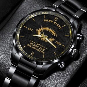 Chicago Bears NFL Slogan Black Fashion Sport Watch For Football Lovers BW1240