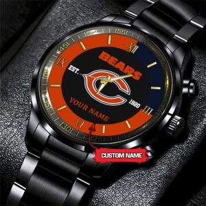 Chicago Bears Personalized NFL Black Fashion Sport Watch BW1367