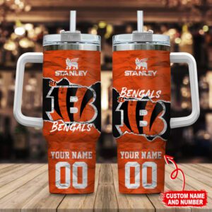 Cincinnati Bengals NFL 40oz Stanley Tumbler Custom Name And Number 2024 Collection STT2928