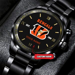 Cincinnati Bengals NFL Black Fashion Personalized Sport Watch BW1336