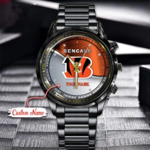 Cincinnati Bengals NFL Custom Name Stainless Steel Sport Watch BW1204