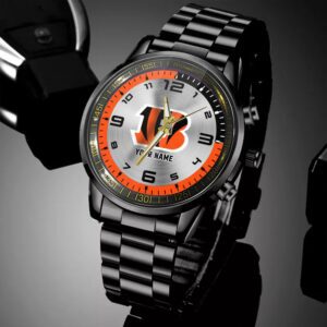 Cincinnati Bengals NFL Personalized Black Hand Sport Watch Gifts For Fans BW1432
