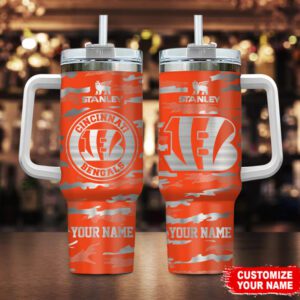 Cincinnati Bengals NFL Personalized Camo Pattern Stanley Tumbler 40oz STT3166