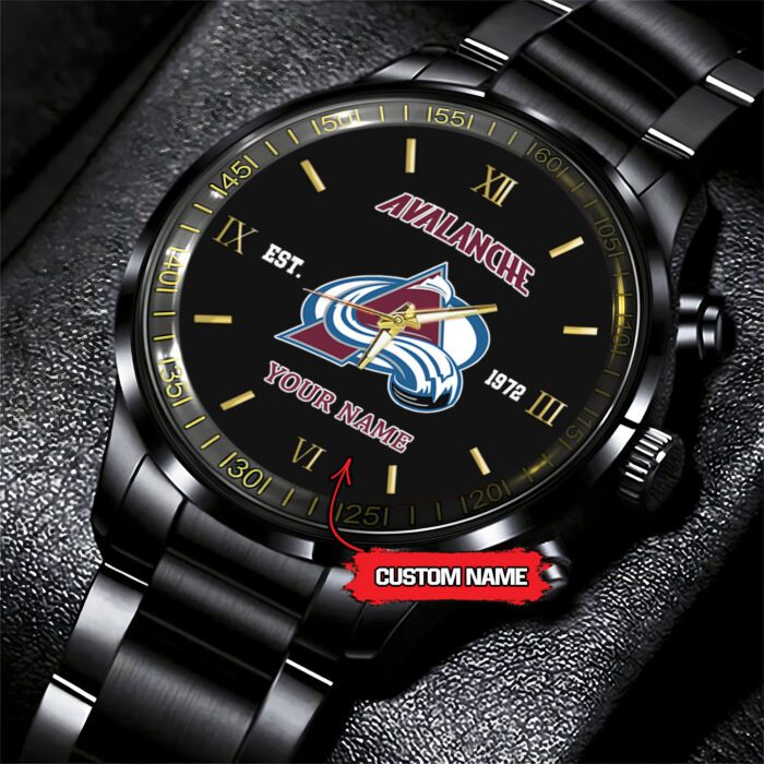 Colorado Avalanche NHL Custom Name Black Fashion Sport Watch BW1107