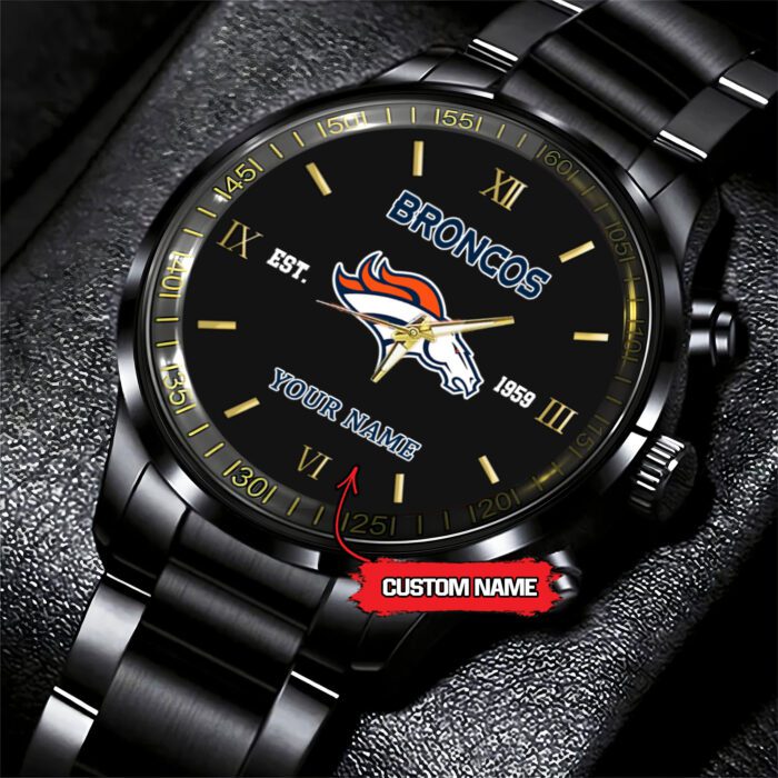 Denver Broncos NFL Black Fashion Personalized Sport Watch BW1342