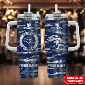 Denver Broncos NFL Personalized Camo Pattern Stanley Tumbler 40oz STT3170
