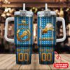 Detroit Lions NFL Golden Logos Us Flag Personalized 40oz Stanley Tumbler STT3141