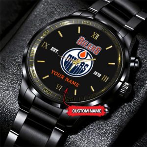 Edmonton Oilers NHL Custom Name Black Fashion Sport Watch BW1110