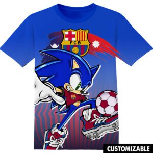 Football FC Barcelona Sonic the Hedgehog Unisex 3D T-Shirt