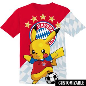 Football FC Bayern Munich Pokemon Pikachu Unisex 3D T-Shirt