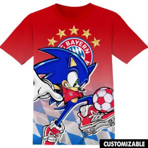 Football FC Bayern Munich Sonic the Hedgehog Unisex 3D T-Shirt
