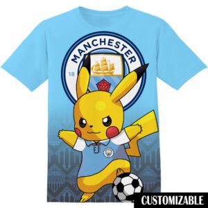 Football Manchester City Pokemon Pikachu Unisex 3D T-Shirt