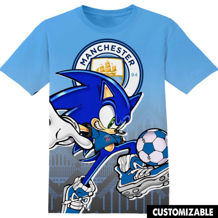 Football Manchester City Sonic the Hedgehog Unisex 3D T-Shirt