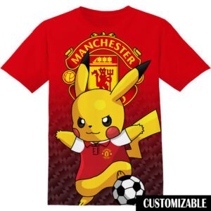 Football Manchester United Pokemon Pikachu Unisex 3D T-Shirt