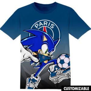 Football Paris Saint Germain FC Sonic the Hedgehog Unisex 3D T-Shirt