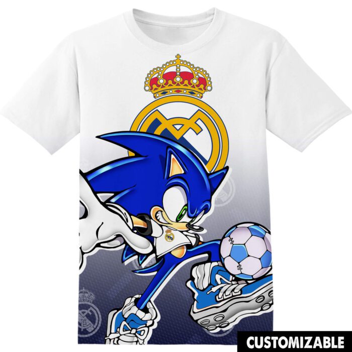 Football Real Madrid Sonic the Hedgehog Unisex 3D T-Shirt