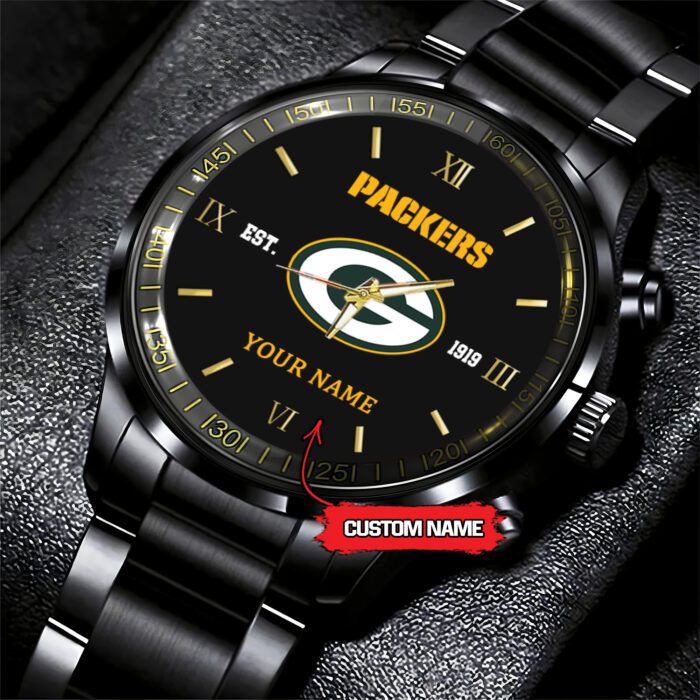 Green Bay Packers NFL Black Fashion Personalized Sport Watch BW1341