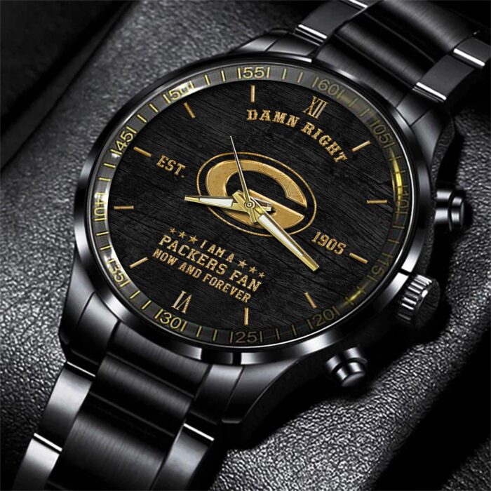 Green Bay Packers NFL Slogan Black Fashion Sport Watch For Football Lovers BW1241