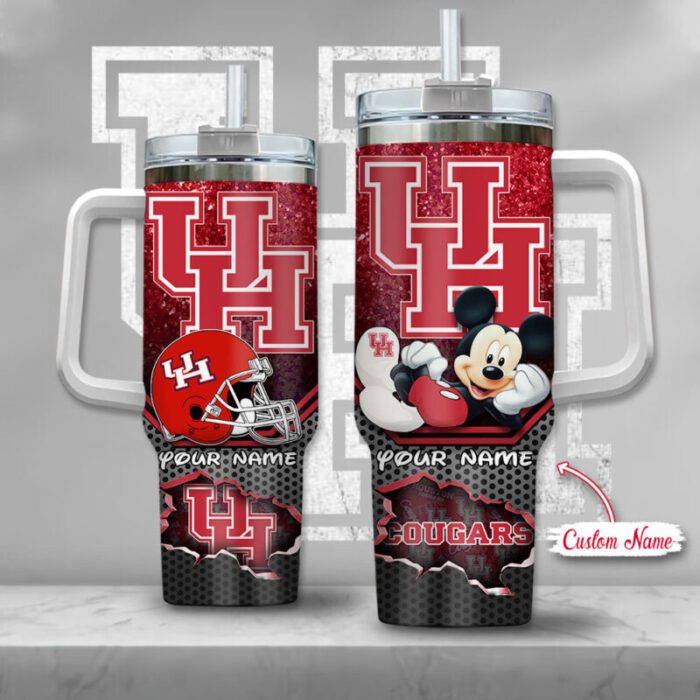 Houston Cougars NCAA Mickey Custom Name 40oz Stanley Tumbler STT3028