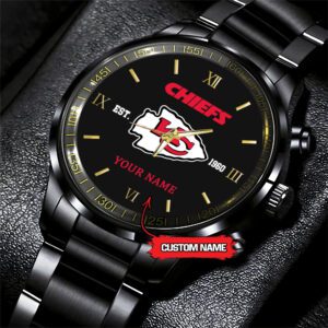 Kansas City Chiefs NFL Black Fashion Personalized Sport Watch BW1348