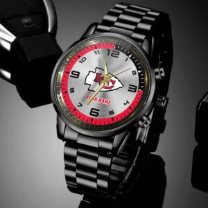 Kansas City Chiefs NFL Personalized Black Hand Sport Watch Gifts For Fans BW1441