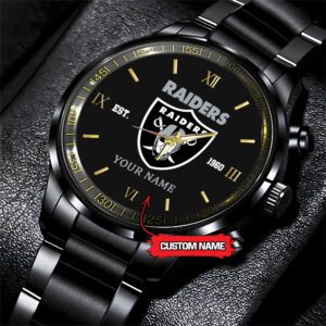 Las Vegas Raiders NFL Black Fashion Personalized Sport Watch BW1346