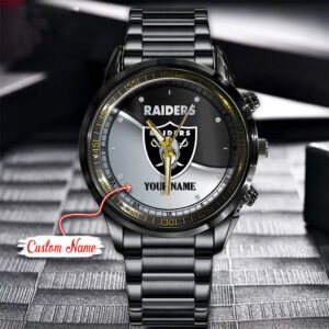 Las Vegas Raiders NFL Custom Name Stainless Steel Sport Watch BW1219