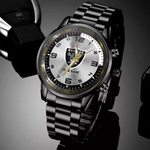 Las Vegas Raiders NFL Personalized Black Hand Sport Watch Gifts For Fans BW1442