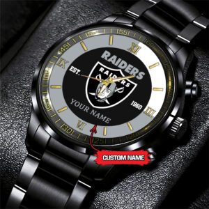 Las Vegas Raiders Personalized NFL Black Fashion Sport Watch BW1382