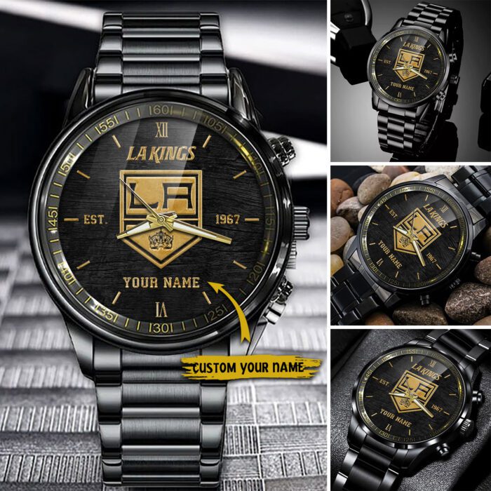 Los Angeles Kings NHL Black Fashion Sport Watch Custom Your Name BW1746