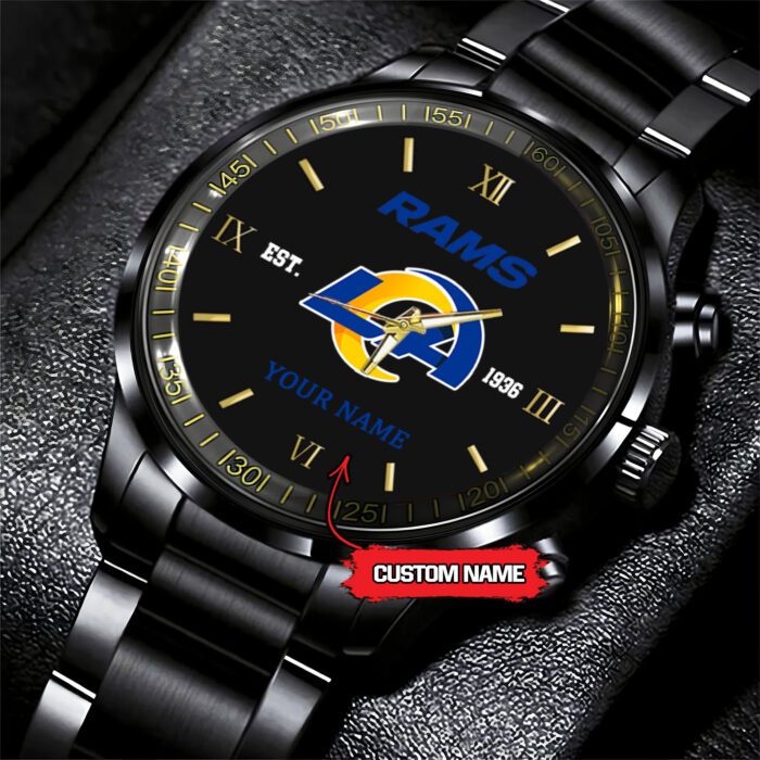 Los Angeles Rams NFL Black Fashion Personalized Sport Watch BW1350