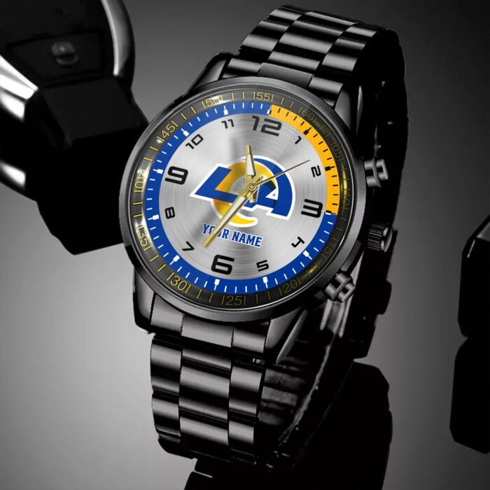 Los Angeles Rams NFL Personalized Black Hand Sport Watch Gifts For Fans BW1446