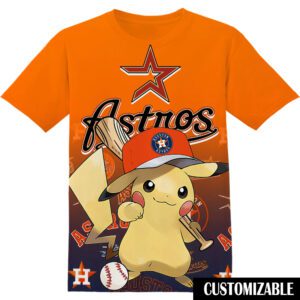 MLB Houston Astros Pokemon Pikachu Unisex 3D T-Shirt