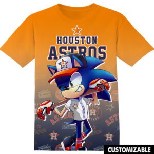 MLB Houston Astros Sonic the Hedgehog Unisex 3D T-Shirt